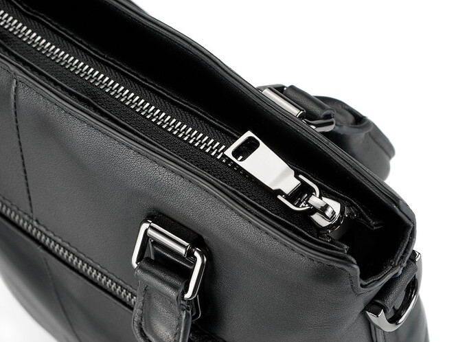 Вертикальна чоловіча сумка з натуральної шкіри LeGRAND collection 1611-2 Black чорна, фото , зображення 9