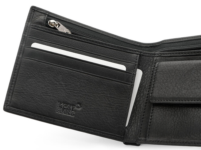 Кожаное мужское портмоне Мont Blanc 3008 чёрный, фото , изображение 4
