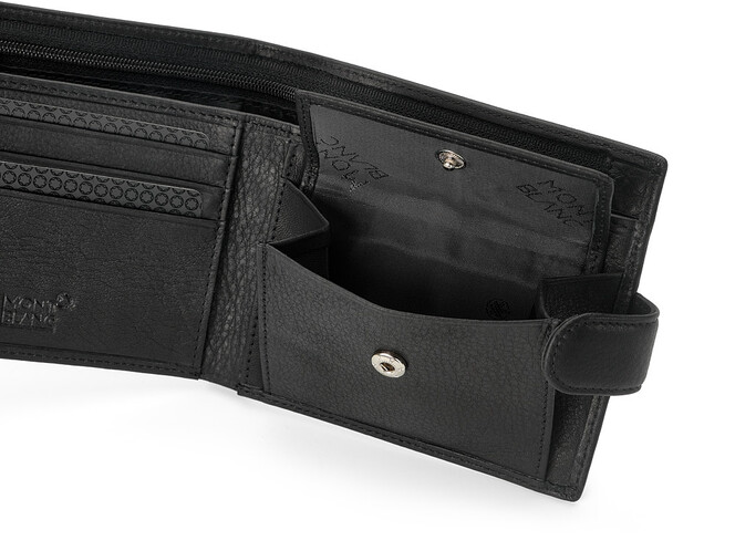 Кожаное мужское портмоне Мont Blanc 3008 чёрный, фото , изображение 5