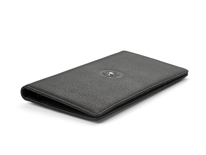 Мужское портмоне из натуральной кожи Мont Blanc 3014 чёрный, фото , изображение 7