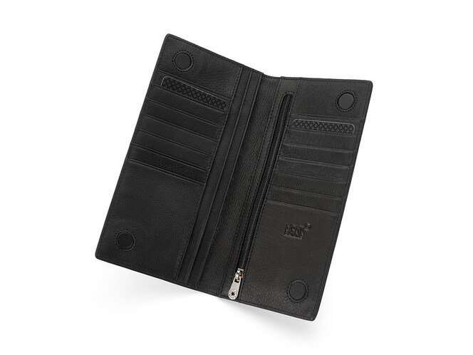 Мужское портмоне из натуральной кожи Мont Blanc 3014 чёрный, фото , изображение 3