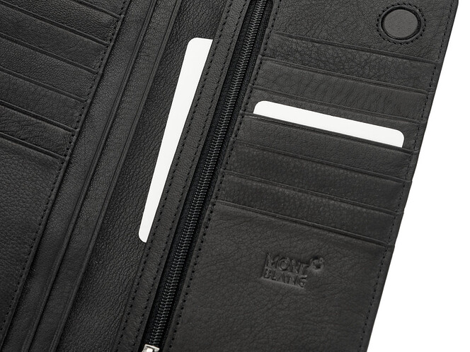 Мужское портмоне из натуральной кожи Мont Blanc 3014 чёрный, фото , изображение 5