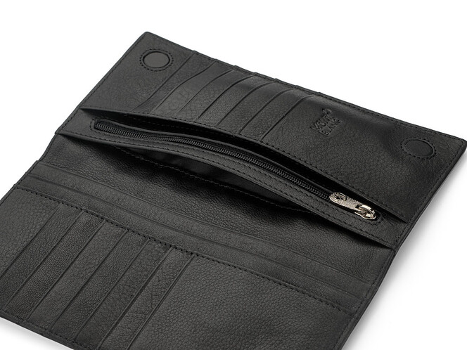 Мужское портмоне из натуральной кожи Мont Blanc 3014 чёрный, фото , изображение 4