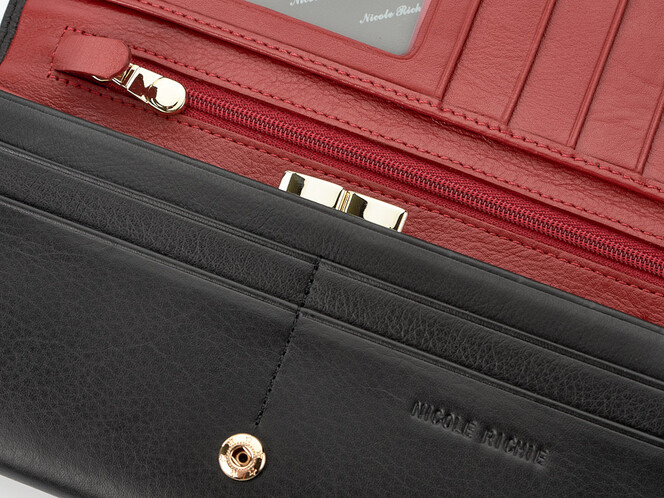 Женский кошелёк из натуральной кожи Nicole Richie 1511 A чёрный, Цвет: Черный, Тип и  фактура кожи: гладкая, фото , изображение 5