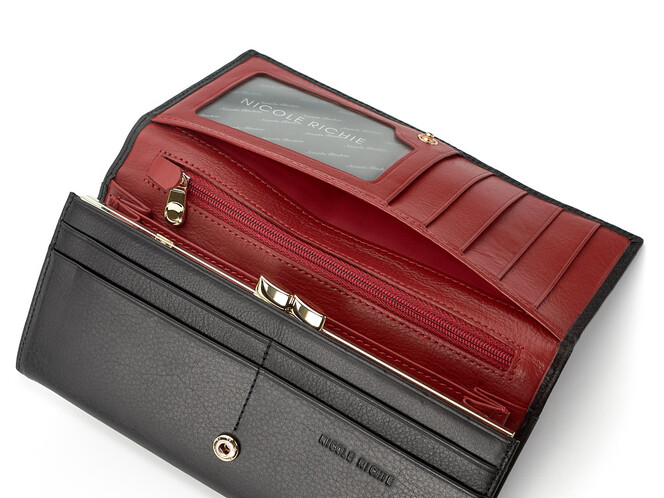 Женский кошелёк из натуральной кожи Nicole Richie 1511 A чёрный, Цвет: Черный, Тип и  фактура кожи: гладкая, фото , изображение 4