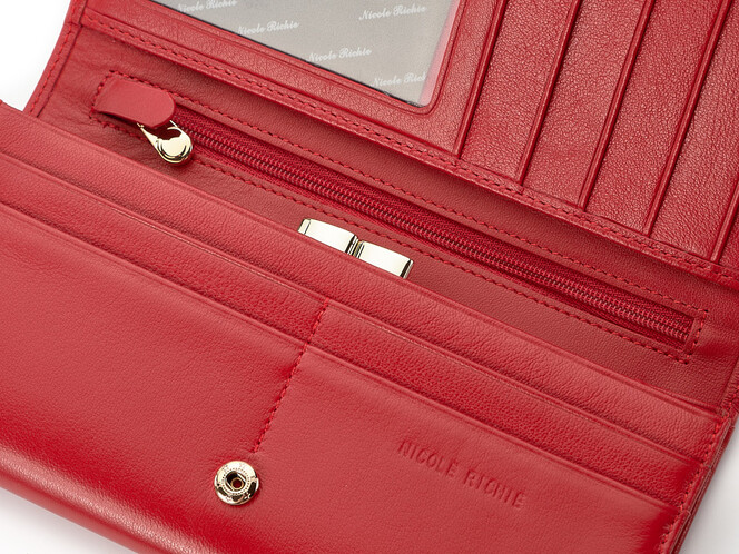Женский кошелёк из натуральной кожи Nicole Richie 1511 E красный, Цвет: Красный, Тип и  фактура кожи: гладкая, фото , изображение 6