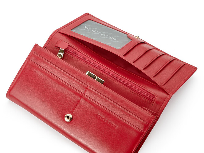Женский кошелёк из натуральной кожи Nicole Richie 1511 E красный, Цвет: Красный, Тип и  фактура кожи: гладкая, фото , изображение 4