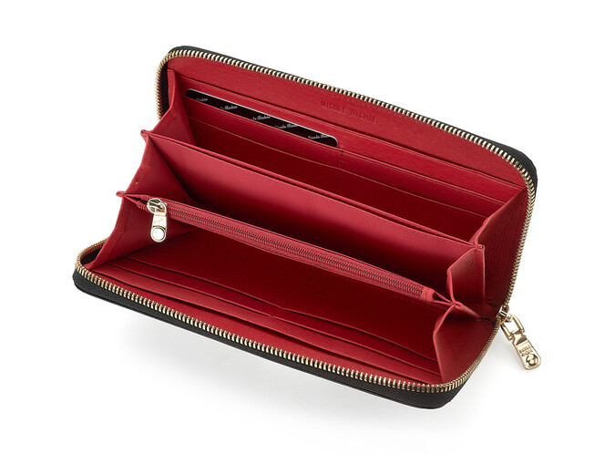 Женский кошелек - клатч из натуральной кожи Nicole Richie 1512 A чёрный, Цвет: Черный, Тип и  фактура кожи: гладкая, фото , изображение 3