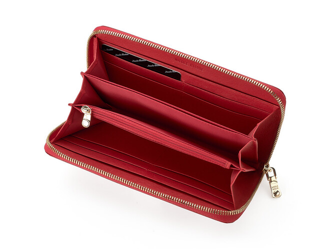 Женский кошелек - клатч из натуральной кожи Nicole Richie 1512 E красный, Цвет: Красный, Тип и  фактура кожи: гладкая, фото , изображение 3
