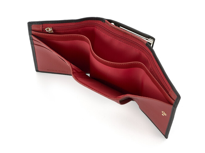 Кожаный женский кошелек Nicole Richie 1515 A чёрный, Цвет: Черный, Тип и  фактура кожи: гладкая, фото , изображение 4