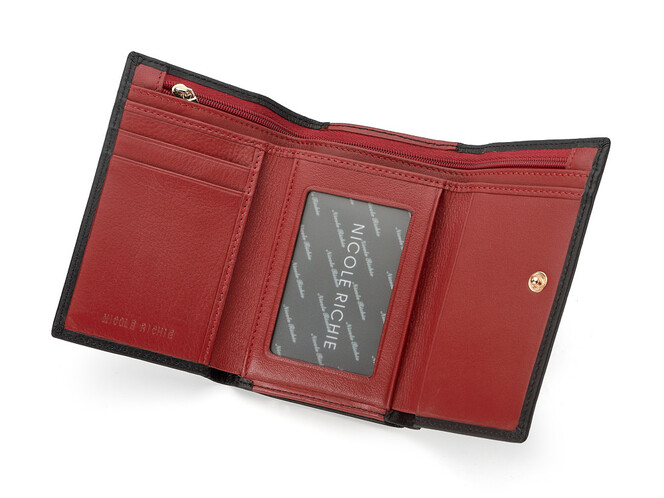 Кожаный женский кошелек Nicole Richie 1515 A чёрный, Цвет: Черный, Тип и  фактура кожи: гладкая, фото , изображение 3