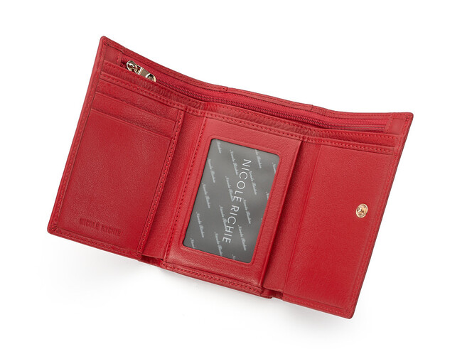 Кожаный женский кошелек Nicole Richie 1515 E красный, Цвет: Красный, Тип и  фактура кожи: гладкая, фото , изображение 3