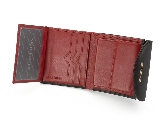 Женский кошелек из натуральной кожи Nicole Richie 1513 A чёрный, Цвет: Черный, Тип и  фактура кожи: гладкая, фото , изображение 4