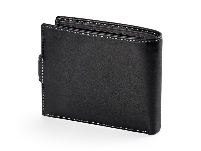 Чоловічий шкіряний гаманець на кнопці Moro&Jenny 185-56 A чорний, фото , зображення 2
