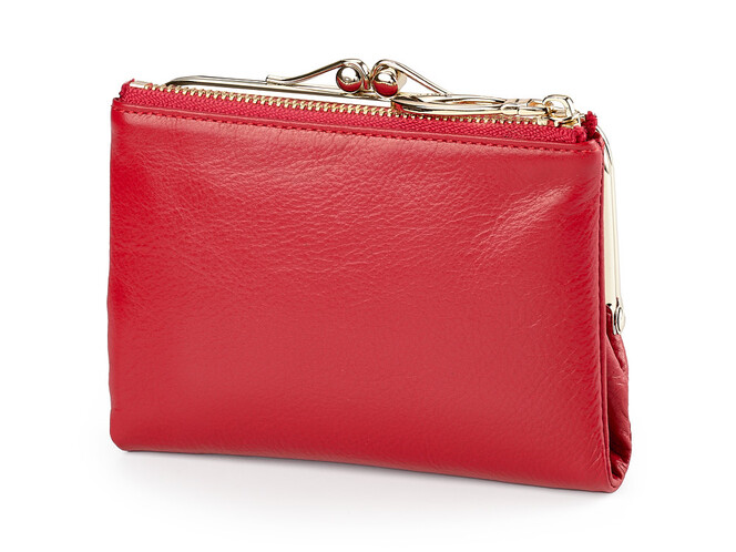 Модний жіночий шкіряний гаманець Moro&Jenny 6116 E червоний, Колір: Червоний, Тип і фактура шкіри: зерниста, фото , зображення 2
