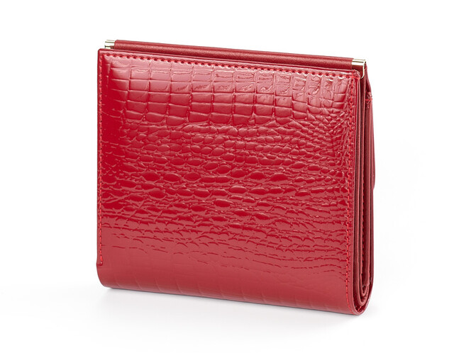 Компактный женский кошелёк из натуральной кожи Moro&Jenny 59058 E Red красный, Цвет: Красный, фото , изображение 2