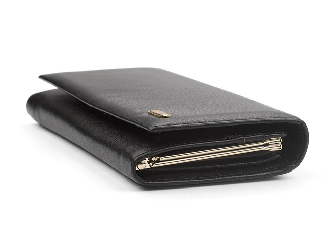 Элегантный женский кошелёк из натуральной кожи Moro&Jenny 6111 A чёрный, Цвет: Черный, Тип и  фактура кожи: гладкая, фото , изображение 3