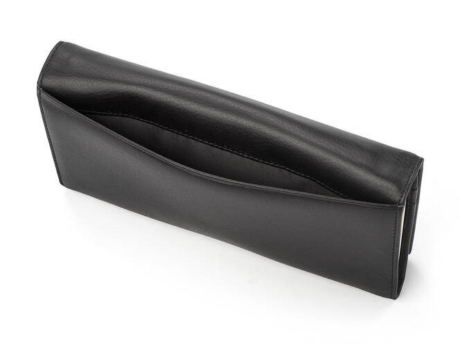 Элегантный женский кошелёк из натуральной кожи Moro&Jenny 6111 A чёрный, Цвет: Черный, Тип и  фактура кожи: гладкая, фото , изображение 7