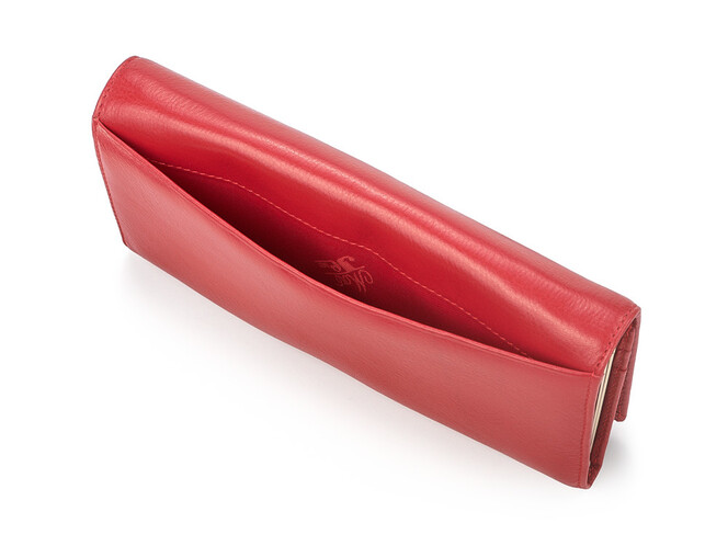 Элегантный женский кошелёк из натуральной кожи Moro&Jenny 6111 E красный, Цвет: Красный, Тип и  фактура кожи: гладкая, фото , изображение 7