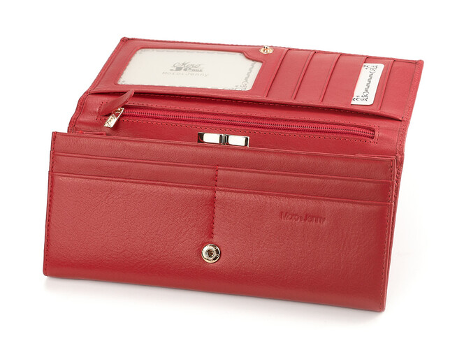 Элегантный женский кошелёк из натуральной кожи Moro&Jenny 6111 E красный, Цвет: Красный, Тип и  фактура кожи: гладкая, фото , изображение 6