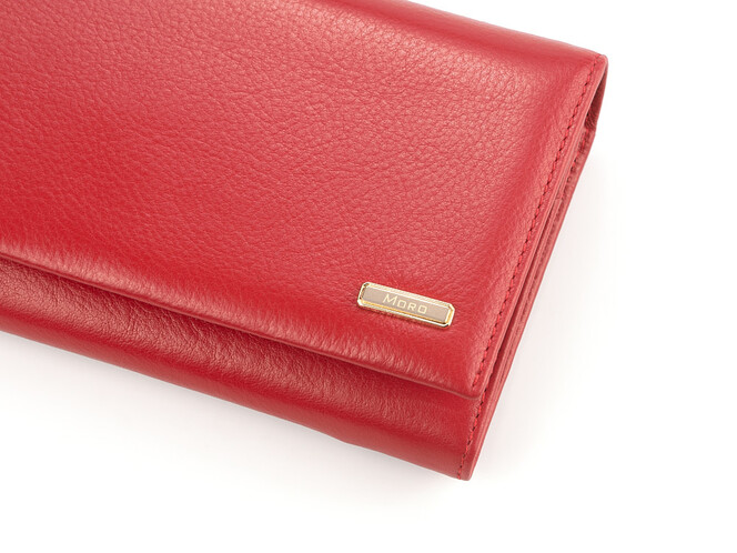 Элегантный женский кошелёк из натуральной кожи Moro&Jenny 6111 E красный, Цвет: Красный, Тип и  фактура кожи: гладкая, фото , изображение 8