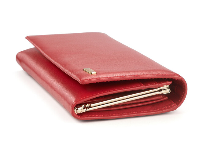 Элегантный женский кошелёк из натуральной кожи Moro&Jenny 6111 E красный, Цвет: Красный, Тип и  фактура кожи: гладкая, фото , изображение 3