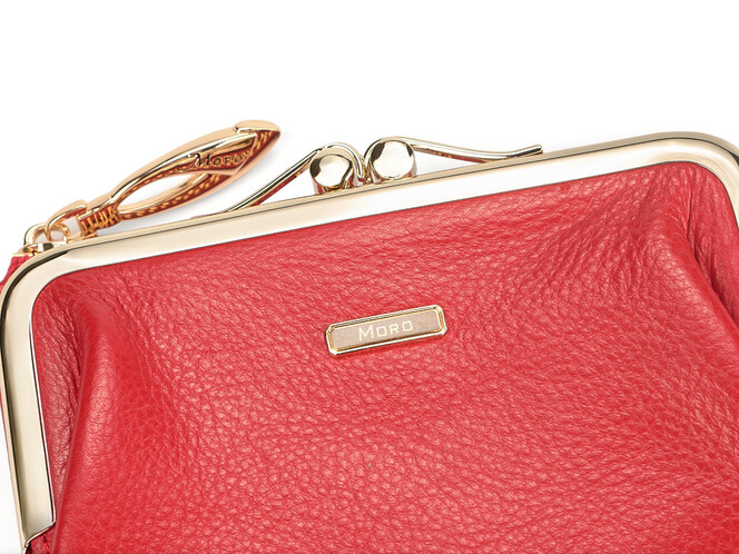Модний жіночий шкіряний гаманець Moro&Jenny 6116 E червоний, Колір: Червоний, Тип і фактура шкіри: зерниста, фото , зображення 8