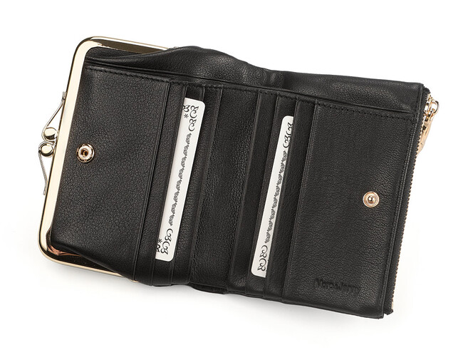 Модний жіночий шкіряний гаманець Moro&Jenny 6116 A чорний, Колір: Чорний, Тип і фактура шкіри: зерниста, фото , зображення 3