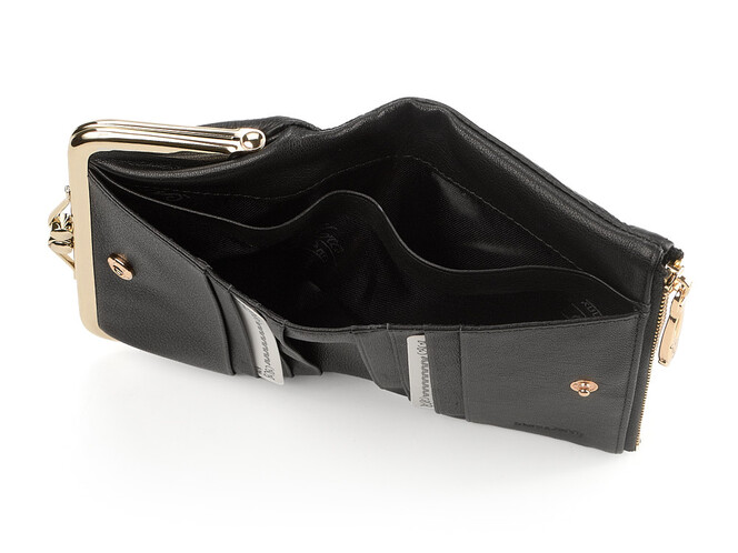 Модний жіночий шкіряний гаманець Moro&Jenny 6116 A чорний, Колір: Чорний, Тип і фактура шкіри: зерниста, фото , зображення 4