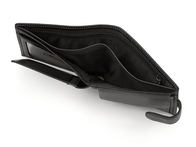 Чоловічий шкіряний гаманець на кнопці Moro&Jenny 185-56 A чорний, фото , зображення 7