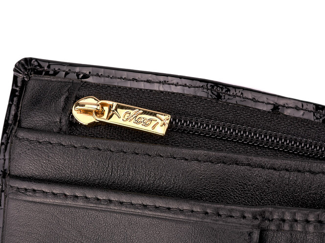 Кожаный женский кошелек Nicole Richie 1515 A чёрный, Цвет: Черный, Тип и  фактура кожи: гладкая, фото , изображение 6