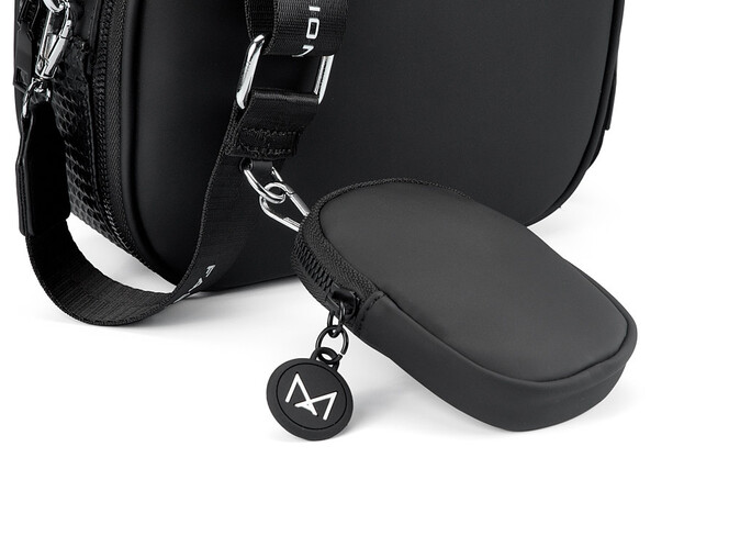 Сумка женская Alex&Mia CD 8877 маленькая через плечо на два отделения 23x18x9 см Черная, фото , изображение 4