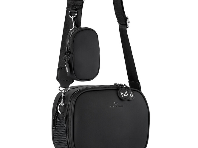 Сумка женская Alex&Mia CD 8877 маленькая через плечо на два отделения 23x18x9 см Черная, фото , изображение 5