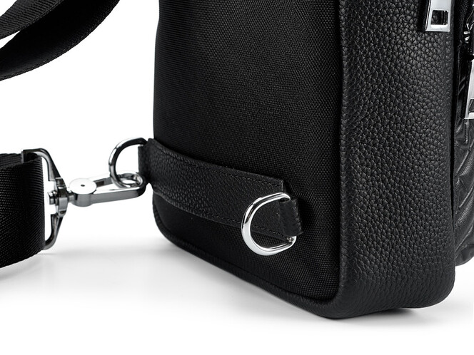 Сумка – слінг із натуральної шкіри LeGRAND collection 338 чорна, фото , зображення 8
