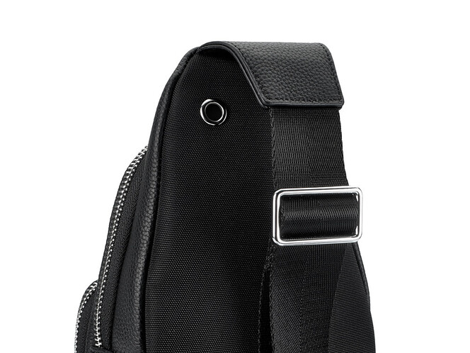Сумка – слінг із натуральної шкіри LeGRAND collection 338 чорна, фото , зображення 9