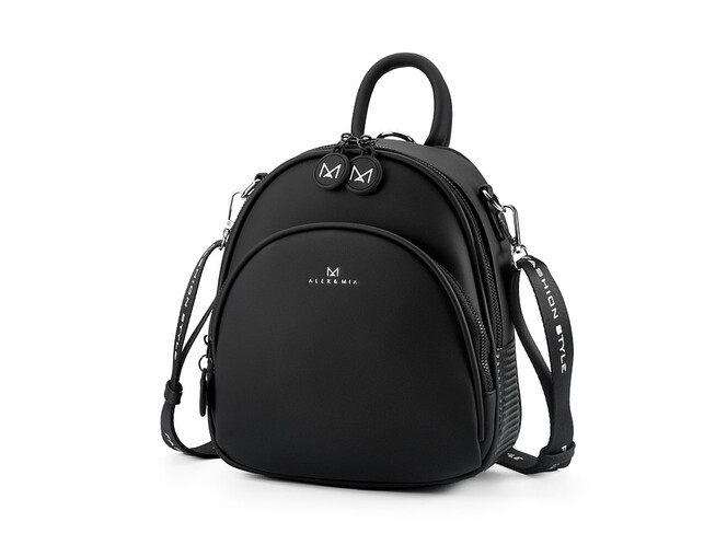 Рюкзак жіночий Alex&Mia CD 8876 на два відділення 25x24x13 см Чорний, фото , зображення 2