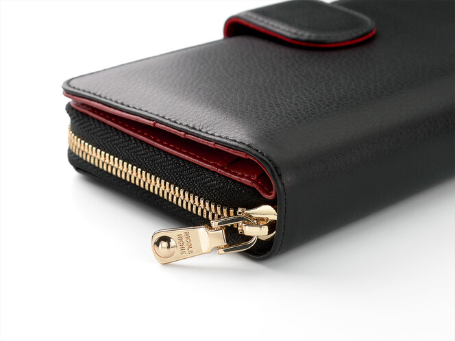 Стильный женский кошелек из натуральной кожи Nicole Richie 1514 A черный, Цвет: Черный, Тип и  фактура кожи: тисненая, фото , изображение 6