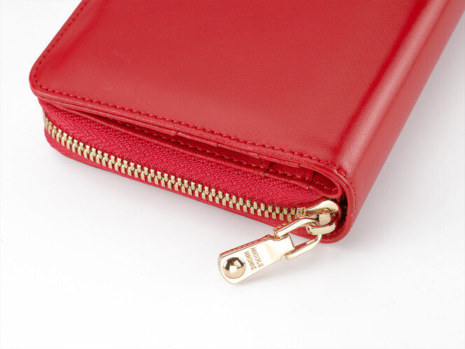 Стильный женский кошелек из натуральной кожи Nicole Richie 1514 E красный, Цвет: Красный, Тип и  фактура кожи: тисненая, фото , изображение 6