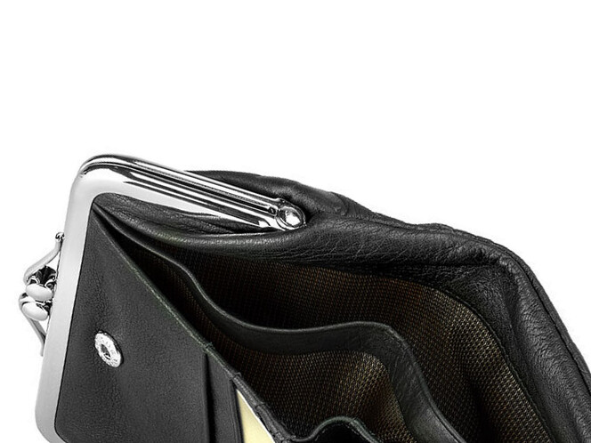 Жіночий гаманець зі шкіри вищого сорту Burberry 5637 A чорний, Колір: Чорний, Тип і фактура шкіри: витиснена, фото , зображення 5