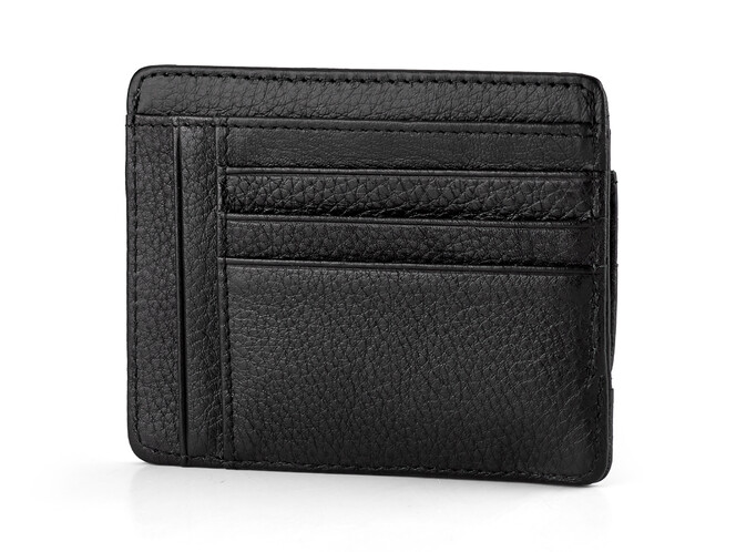 Кожаный картхолдер - кошелек H.T. 170-5 чёрный, фото , изображение 2
