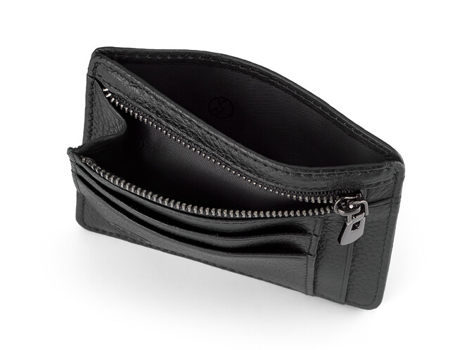Кожаный картхолдер - кошелек H.T. 170-5 чёрный, фото , изображение 3