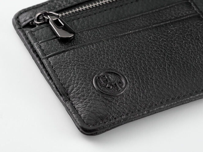 Кожаный картхолдер - кошелек H.T. 170-5 чёрный, фото , изображение 4