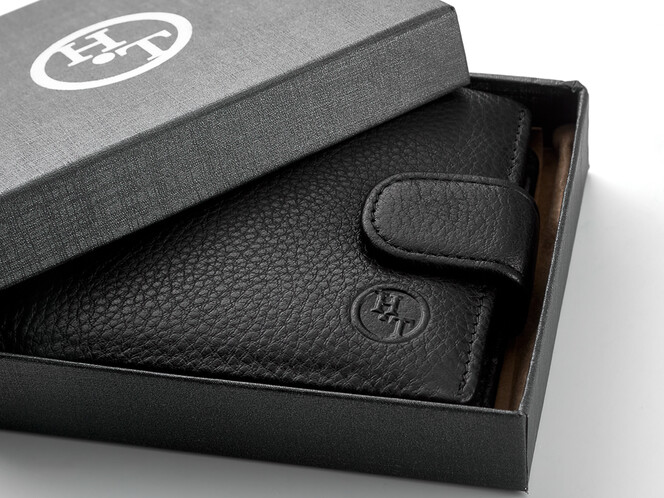 Кожаное мужское портмоне H.T. 208-0611w чёрный, фото , изображение 8