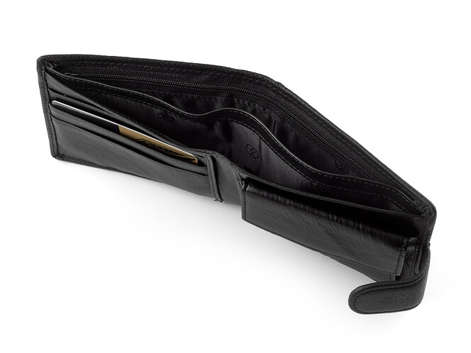 Кожаное мужское портмоне H.T. 208-0611w чёрный, фото , изображение 3