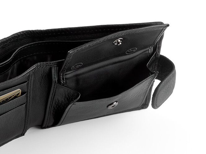 Кожаное мужское портмоне H.T. 208-0611w чёрный, фото , изображение 5