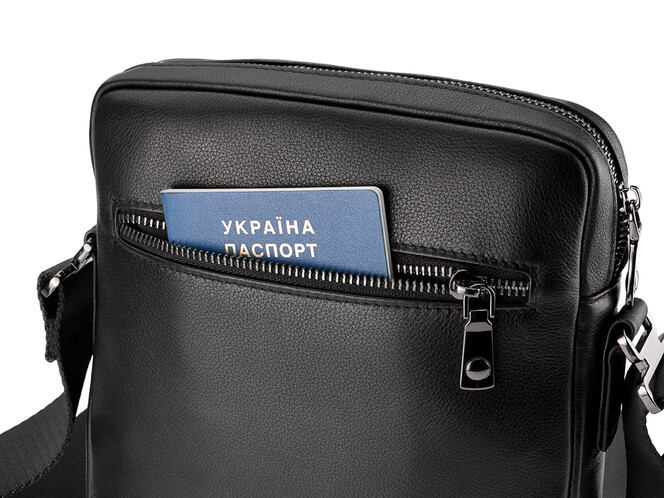 Стильна шкіряна чоловіча сумка LeGRAND collection 3829-4 Black чорна, фото , зображення 9