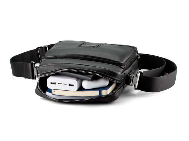 Стильна шкіряна чоловіча сумка LeGRAND collection 3829-4 Black чорна, фото , зображення 7