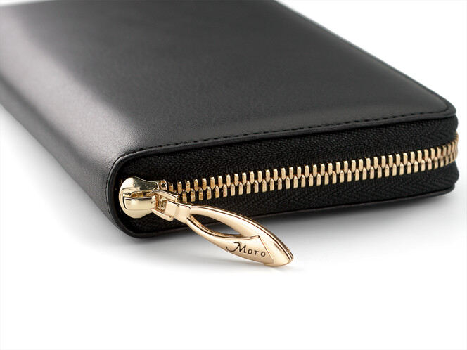 Женский кошелек - клатч из натуральной кожи Moro&Jenny 6112 A чёрный, Цвет: Черный, Тип и  фактура кожи: гладкая, фото , изображение 5