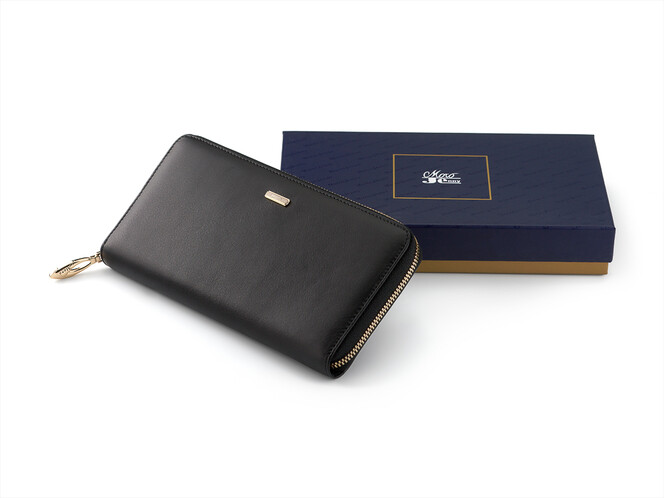 Женский кошелек - клатч из натуральной кожи Moro&Jenny 6112 A чёрный, Цвет: Черный, Тип и  фактура кожи: гладкая, фото , изображение 7