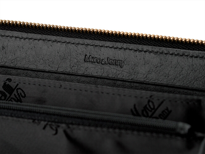 Женский кошелек - клатч из натуральной кожи Moro&Jenny 6112 A чёрный, Цвет: Черный, Тип и  фактура кожи: гладкая, фото , изображение 4